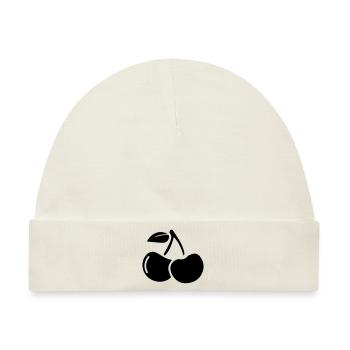 Kirschen symbol - Baby Premium Organic Mütze - Naturweiß - Vorne