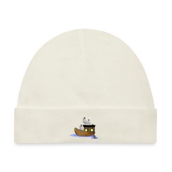 Boot Schiff Möwen Seemänner Nordsee Ostsee Kiel - Baby Premium Organic Mütze - Naturweiß - Vorne