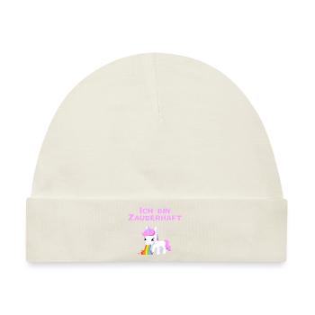 Kotzendes Einhorn Kotze Unicorn kotzen - Baby Premium Organic Mütze - Naturweiß - Vorne