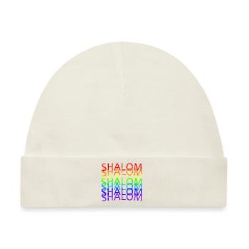 SHALOM - REGENBOGEN - Baby Premium Organic Mütze - Naturweiß - Vorne