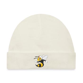 Coole Wespe Hornisse mit Helm - Baby Premium Organic Mütze - Naturweiß - Vorne