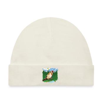 Vogel Stieglitz Eleganter Tierschutz - Baby Premium Organic Mütze - Naturweiß - Vorne