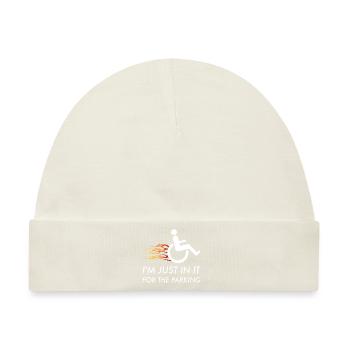 Behindert Rollstuhl Behinderung Handicap Geschenk - Baby Premium Organic Mütze - Naturweiß - Vorne