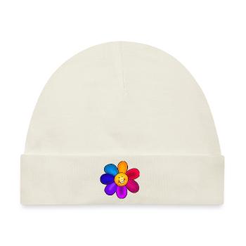 Bunte Blume - Baby Premium Organic Mütze - Naturweiß - Vorne