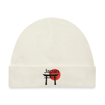 Japan with Gate Background Design - Baby Premium Organic Mütze - Naturweiß - Vorne