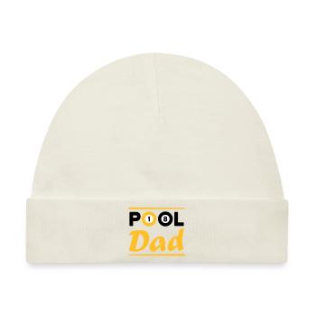 Pool dad (Billardkugeln 1 und 8, Billardqueues) - Baby Premium Organic Mütze - Naturweiß - Vorne