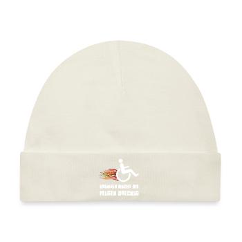 Rollstuhl Behinderung Handicap Rollstuhlfahrer - Baby Premium Organic Mütze - Naturweiß - Vorne