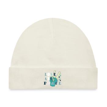 Love Peace Frieden Harmonie - Baby Premium Organic Mütze - Naturweiß - Vorne