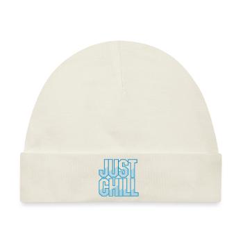 Just Chill Text Logo - Baby Premium Organic Mütze - Naturweiß - Vorne