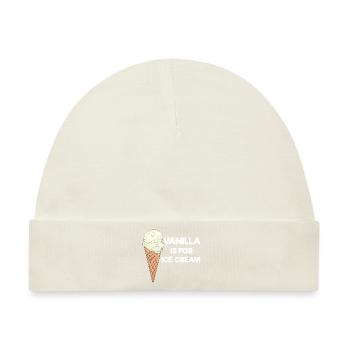 Vanilla Is For Ice Cream Vanille Eiscreme - Baby Premium Organic Mütze - Naturweiß - Vorne