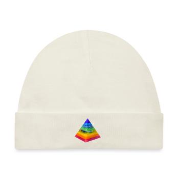 Regenbogen- Dimension Pyramide - Baby Premium Organic Mütze - Naturweiß - Vorne