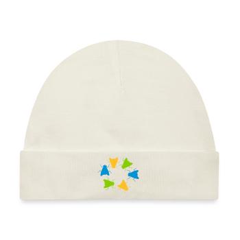 Bunte Hausfliegen Gruppe Team - Baby Premium Organic Mütze - Naturweiß - Vorne