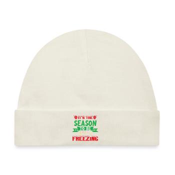 Weihnachten Es ist Zeit um zu frieren - Baby Premium Organic Mütze - Naturweiß - Vorne