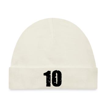 10 Zahl Trikot - Baby Premium Organic Mütze - Naturweiß - Vorne