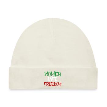 women life freedom,graffiti,schrift,iran - Baby Premium Organic Mütze - Naturweiß - Vorne