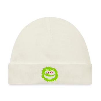 Haariges Monster verrücktes Gesicht - Baby Premium Organic Mütze - Naturweiß - Vorne