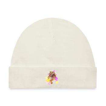 Tiger Splash Grunge Bunt Tier Raubtier Kunst - Baby Premium Organic Mütze - Naturweiß - Vorne