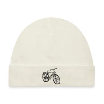 Fahrrad Gekritzel Fahrräder Radfahren Silhouette 4 - Baby Premium Organic Mütze - Naturweiß - Vorne