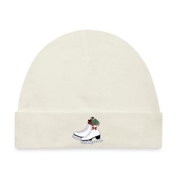 Schlittschuhe Weihnachten - Baby Premium Organic Mütze - Naturweiß - Vorne