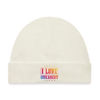 I Love Bukarest - Baby Premium Organic Mütze - Naturweiß - Vorne