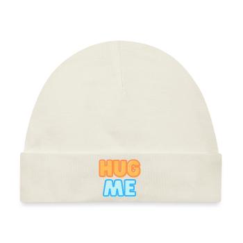 Hug me Umarmung für mich Zuneigung lustiger Spruch - Baby Premium Organic Mütze - Naturweiß - Vorne