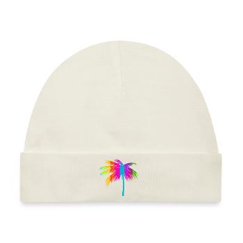 Tropisches Strand Paradies Palmen Regenbogen 2 - Baby Premium Organic Mütze - Naturweiß - Vorne