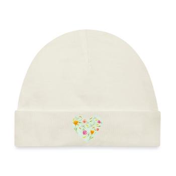 Blumiges Herz - Baby Premium Organic Mütze - Naturweiß - Vorne