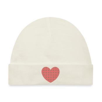 rotes Herz rot Herzen rot Herz Geschenk - Baby Premium Organic Mütze - Naturweiß - Vorne