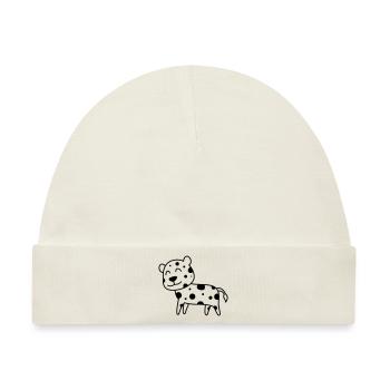 Leopard Comic Tier - Baby Premium Organic Mütze - Naturweiß - Vorne