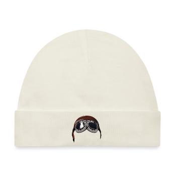 alter Motorradhelm Biker Lünette - Baby Premium Organic Mütze - Naturweiß - Vorne