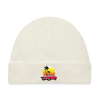 Klassisches rotes Retro-Auto - Baby Premium Organic Mütze - Naturweiß - Vorne