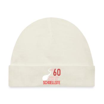 60. Geburtstag - schnellster im Verkehr - Baby Premium Organic Mütze - Naturweiß - Vorne