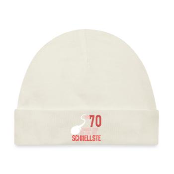 70. Geburtstag - schnellster im Verkehr - Baby Premium Organic Mütze - Naturweiß - Vorne