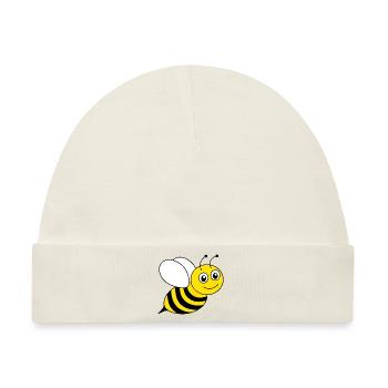 Happy Bee - Baby Premium Organic Mütze - Naturweiß - Vorne