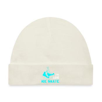 Live Love Ice Skate Figure Skater Ice Skating - Baby Premium Organic Mütze - Naturweiß - Vorne