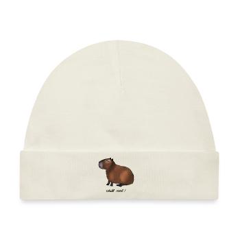 Capybara - chill mal! - Baby Premium Organic Mütze - Naturweiß - Vorne