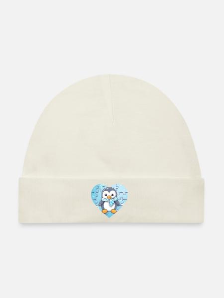 Pinguin Baby - Baby Premium Organic Mütze - Naturweiß