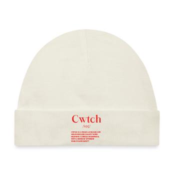 Cwtch Definition Walisisch Wales - Baby Premium Organic Mütze - Naturweiß - Vorne