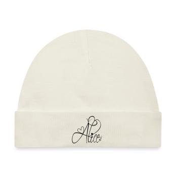 Alice Name Vorname Mädchen Kalligrafie Dekor - Baby Premium Organic Mütze - Naturweiß - Vorne