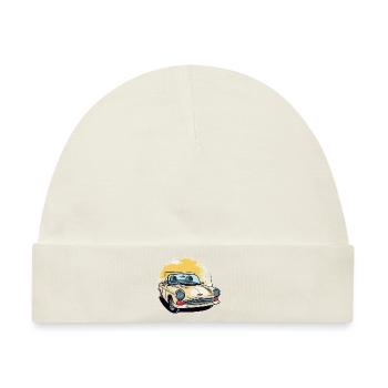 Französisches gelbes Cabriolet - Baby Premium Organic Mütze - Naturweiß - Vorne