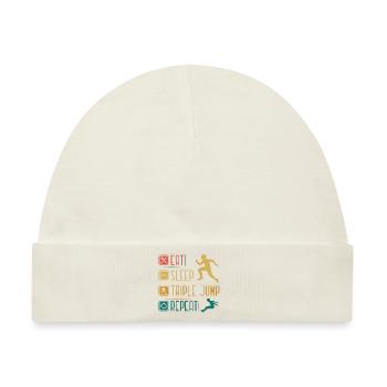 Eat Sleep Tripple Jump Repeat - Baby Premium Organic Mütze - Naturweiß - Vorne