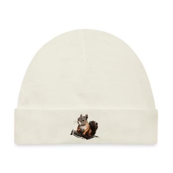Eichhörnchen Wald Baumhörnchen Hörnchen - Baby Premium Organic Mütze - Naturweiß - Vorne