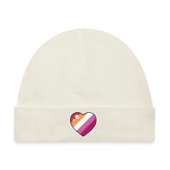 Herz (Lesbische Flagge) - Baby Premium Organic Mütze - Naturweiß - Vorne