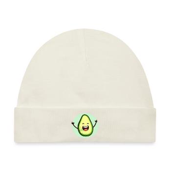 Fröhliche Avocado - Baby Premium Organic Mütze - Naturweiß - Vorne