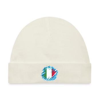 Italien Fahne Vintage Italienische Fahne Used Look - Baby Premium Organic Mütze - Naturweiß - Vorne