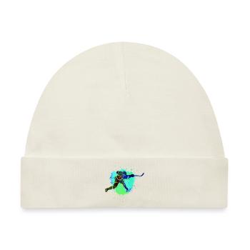 Eishockey, Hockey, Graffiti,bunt - Baby Premium Organic Mütze - Naturweiß - Vorne