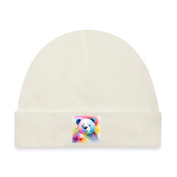 Buntes Bärchen - Baby Premium Organic Mütze - Naturweiß - Vorne
