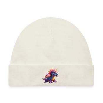 Dinosaurier, für individuellen Text, gestalten - Baby Premium Organic Mütze - Naturweiß - Vorne