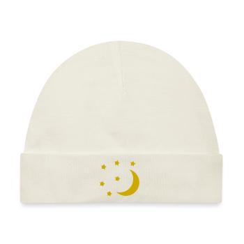 Mond und Sterne - Baby Premium Organic Mütze - Naturweiß - Vorne