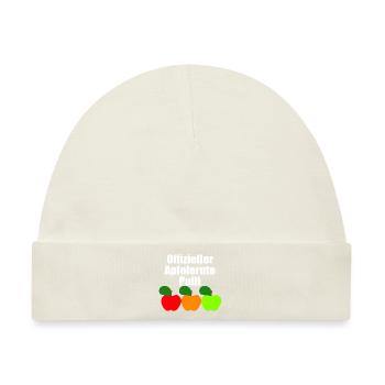 offizieller Apfelernte Pulli - Baby Premium Organic Mütze - Naturweiß - Vorne